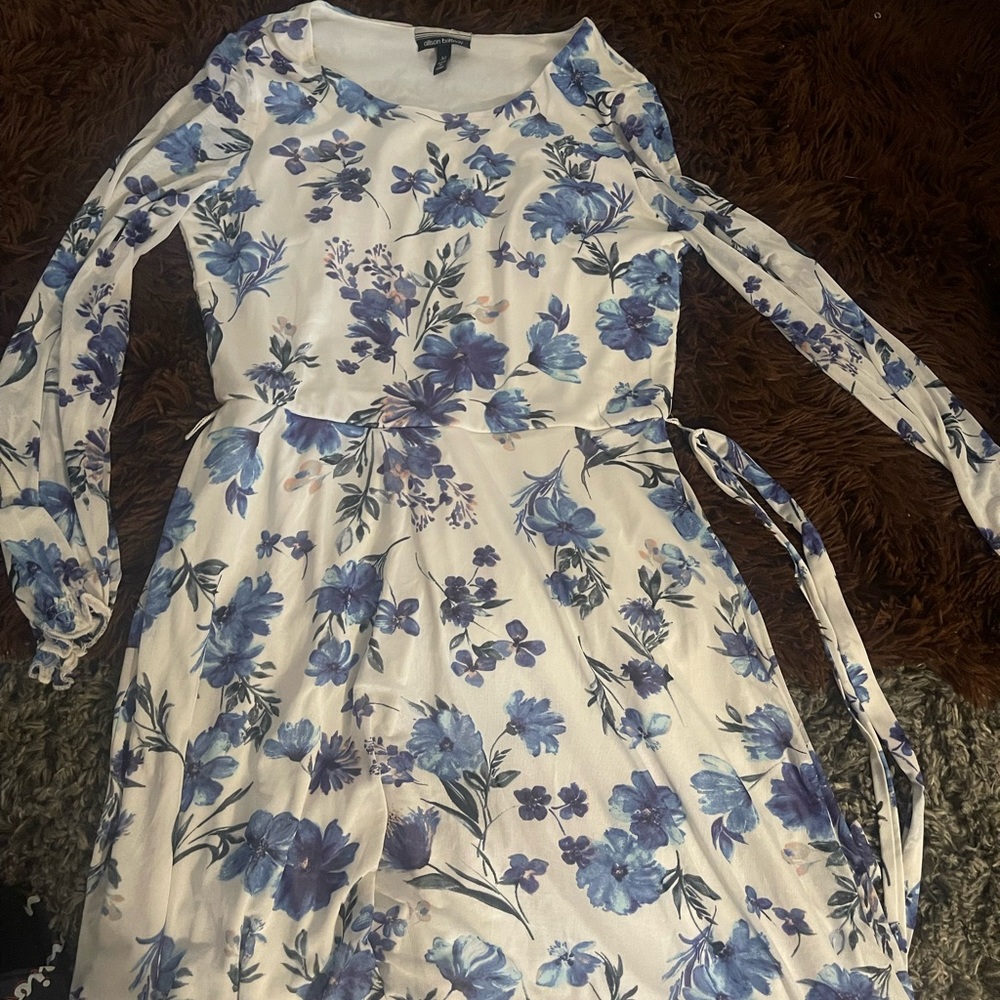 Blue and white flower dress